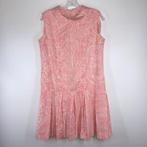 Vintage Carol Brent Pink Sleeveless Paisley Dress